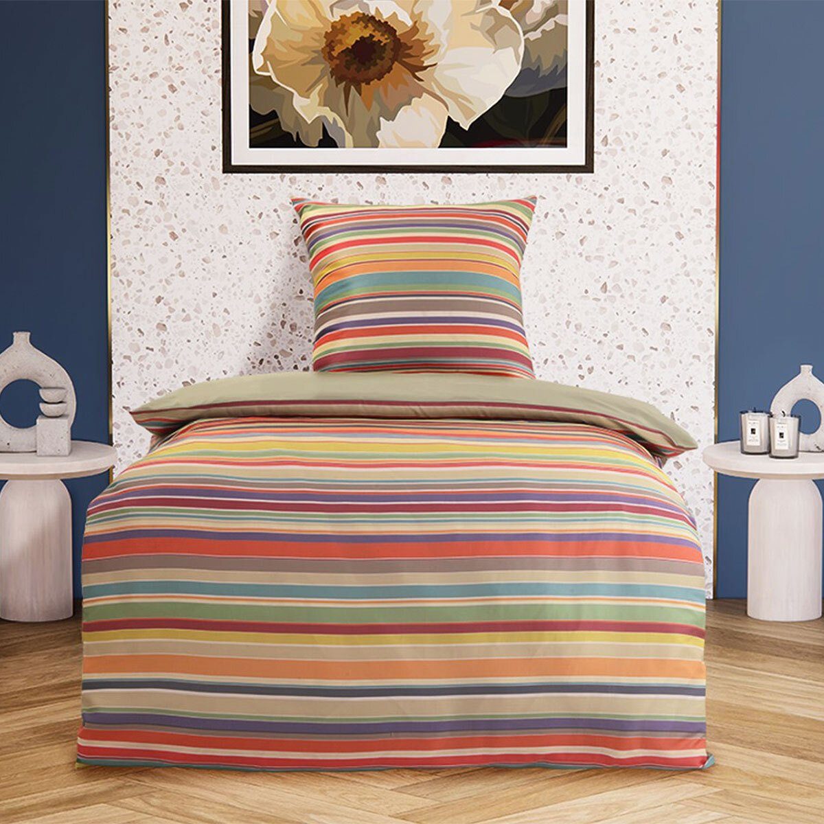 Erosebridal Ombré-Bettwäsche-Set, Doppelbett – Abstrakter Farbverlauf, Mikrofaser, Schwarz/bunt