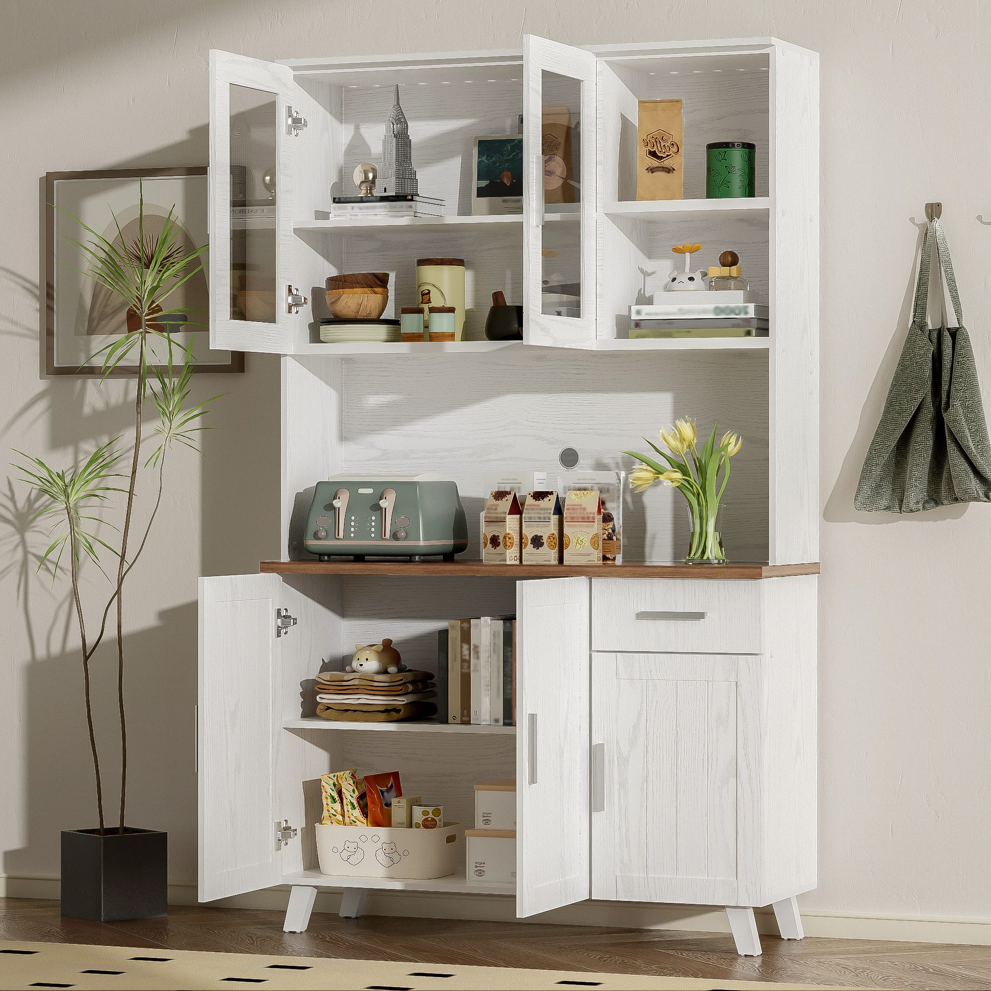 Furnishings Home Buffet Küchenschrank Hochschrank Set günstig online kaufen