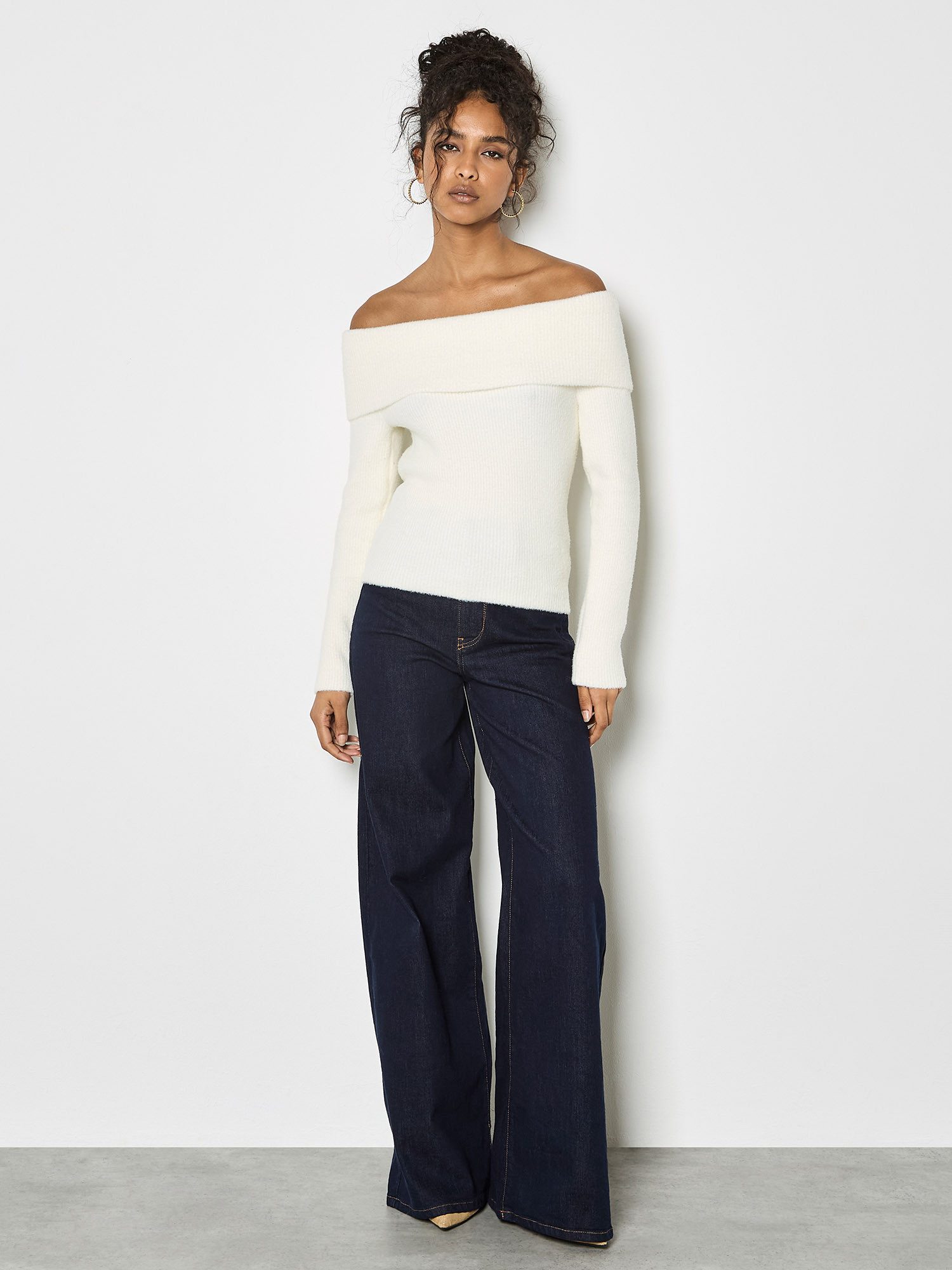 Apricot Strickpullover Strickpullover mit breitem Bardot-Ausschnitt günstig online kaufen