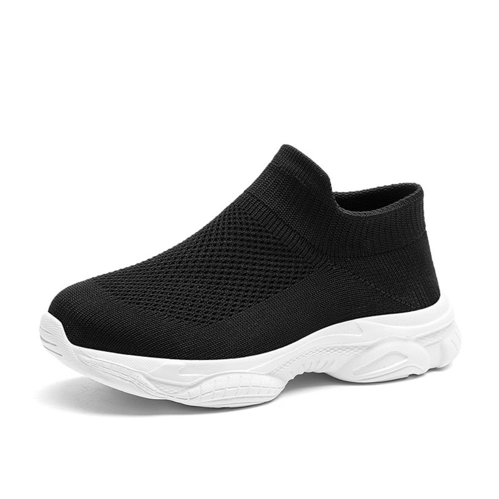 HUSKSWARE Slip-On Sneaker (aus elastischem Mesh Material und ultraleichter) ultraleichter Sockenschuh mit druckfreiem Sitz Schwarz