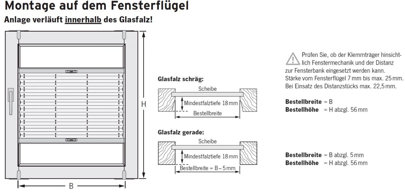 Crepe, sunlines, Style Plissee Klemmfix, One Bohren, Zubehörfarbe grau, grün Size Klemmen verspannt, zum ohne blickdicht,