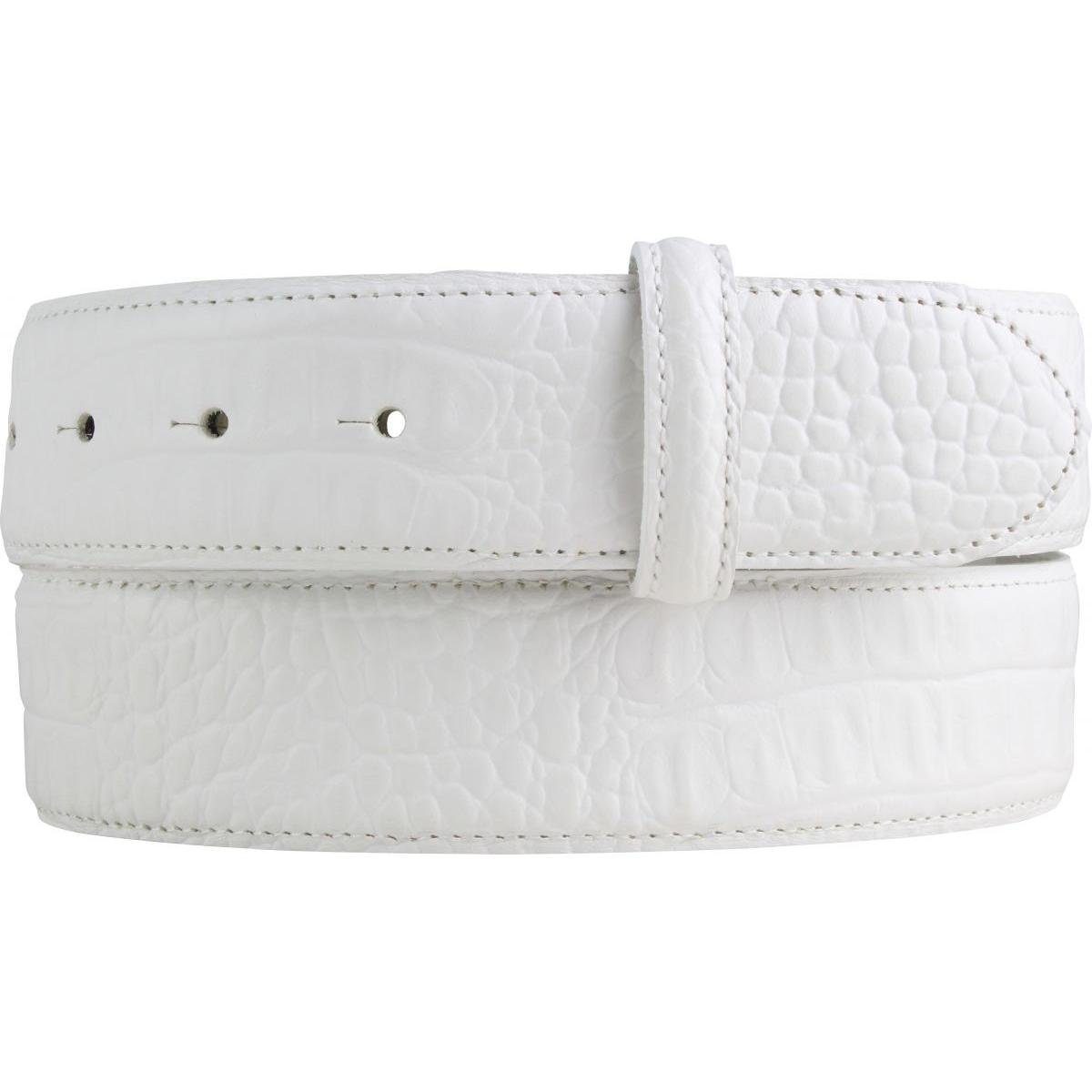 BELTINGER Ledergürtel Wechselgürtel mit Druckknöpfen Krokoprägung 4 cm - Druckknopf-Gürtel (1-St)