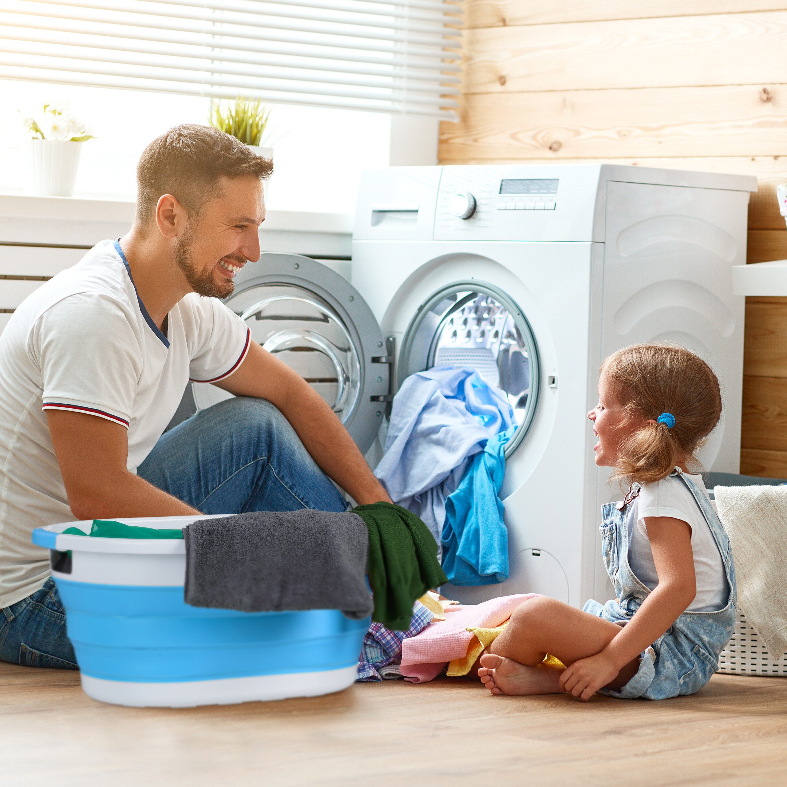 relaxdays Wäschekorb Faltbarer Wäschekorb 36 Liter (1 St), grün