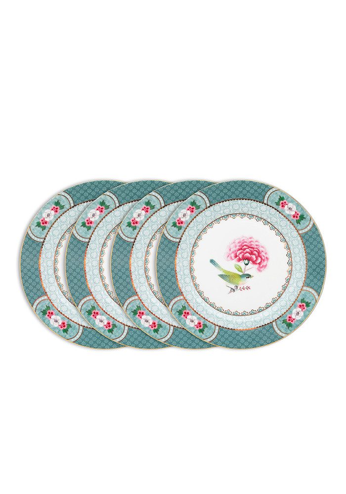 PiP Studio Teller-Set Kuchen-Teller Blushing Birds, Ø 17 cm (4-tlg), 4 Personen, Porzellan, Frühstücksteller im 4er Set