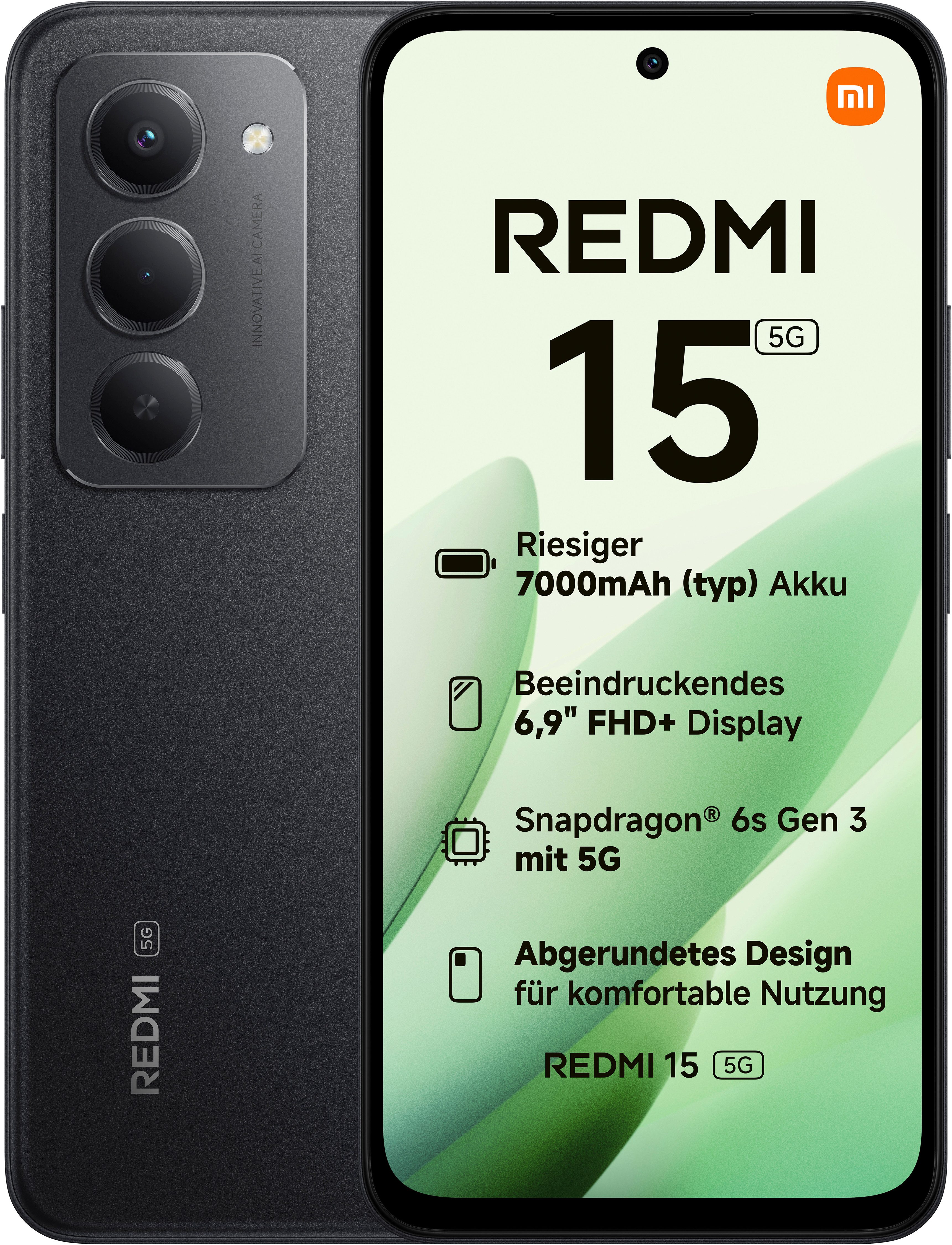 Xiaomi Redmi 15 5G 256 GB Smartphone (17,52 cm/6,9 Zoll, 256 GB Speicherplatz, 50 MP Kamera)
