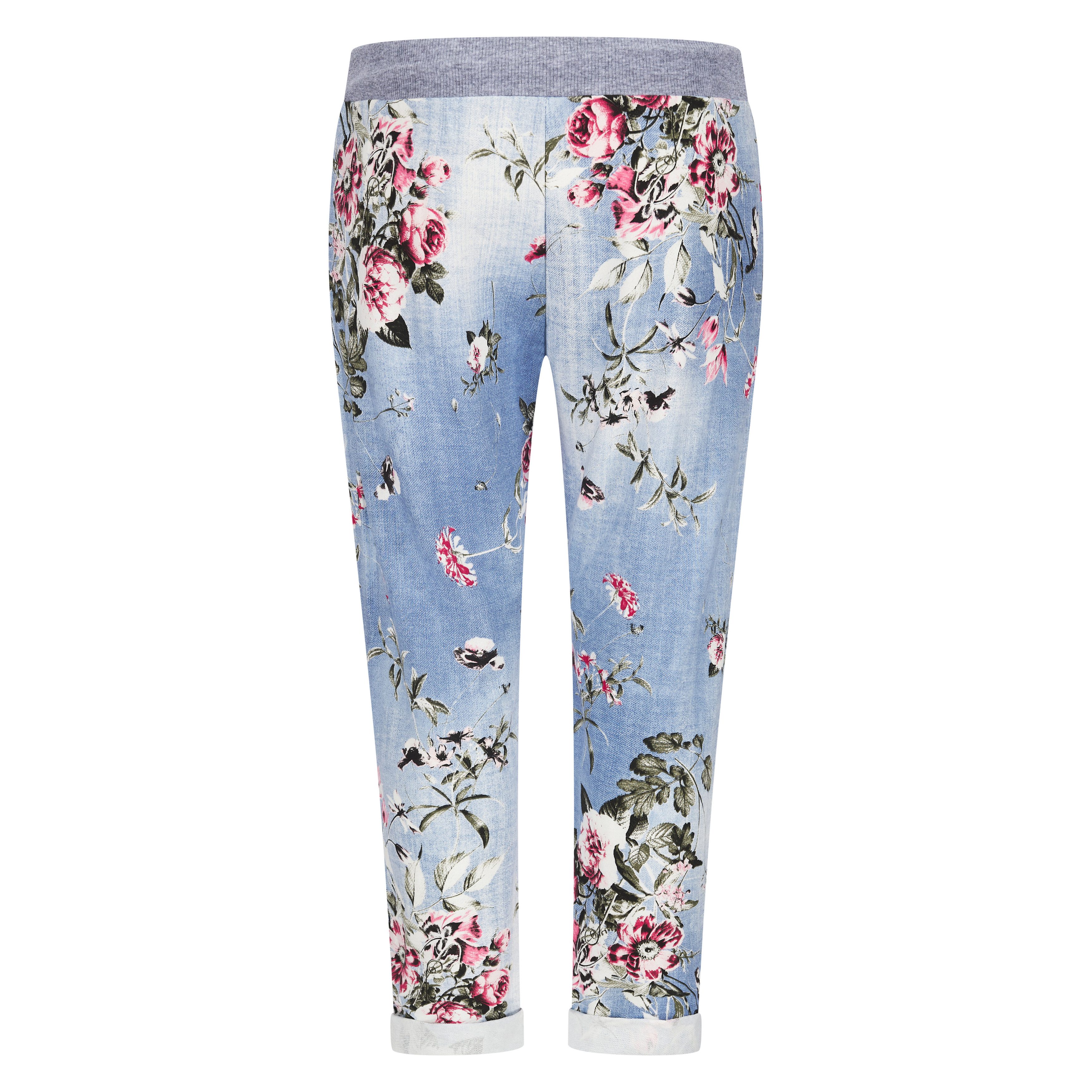 Mississhop Chinohose Damen Hose Blumen Jogginghose günstig online kaufen