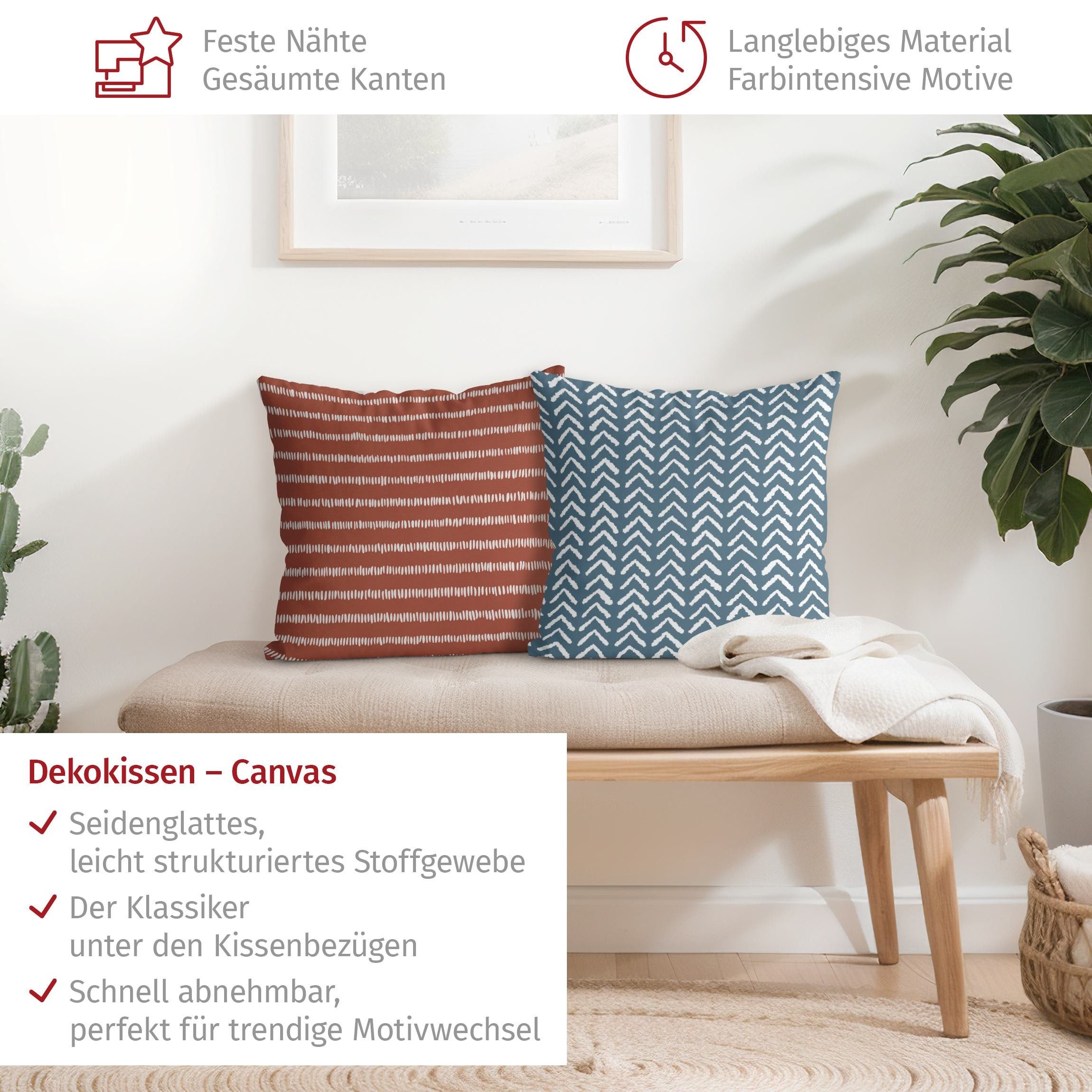 Bilderdepot24 Dekokissen 2-teilig drinnen Kissenhülle/ Sofakissen/ Zierkissen Kissenhülle rot M, Bezug mit / ohne Füllung Zierkissen Outdoor Sofa Bett