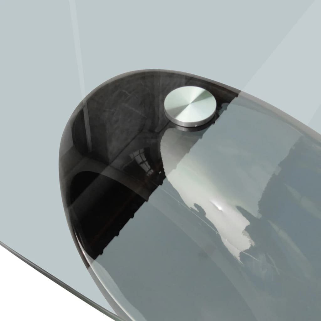 ovaler Couchtisch (1-St) Couchtisch Hochglanz Schwarz Glasplatte Schwarz | Schwarz mit vidaXL