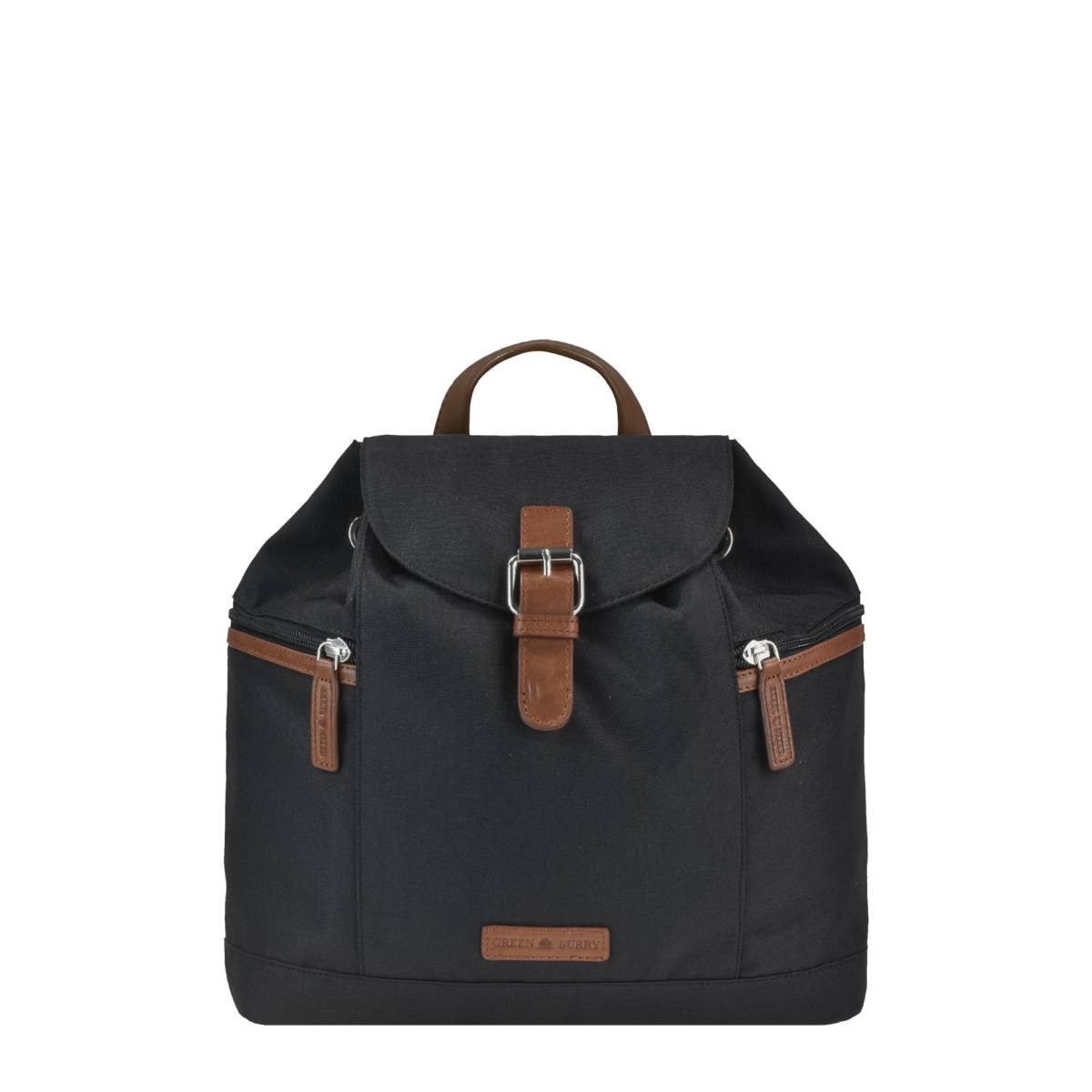 Greenburry Freizeitrucksack "Heidi" leichter Nylonrucksack, Rucksack 32x28cm, kleiner Damenrucksack Cityrucksack klein, schwarz