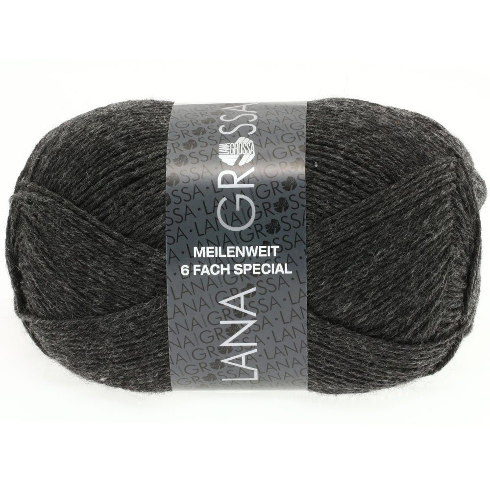 LANA GROSSA MEILENWEIT 6-FACH 150 g UNI Häkelwolle, 390 m (warme und strapazierfähige 6-fach Sockenwolle), 150 g