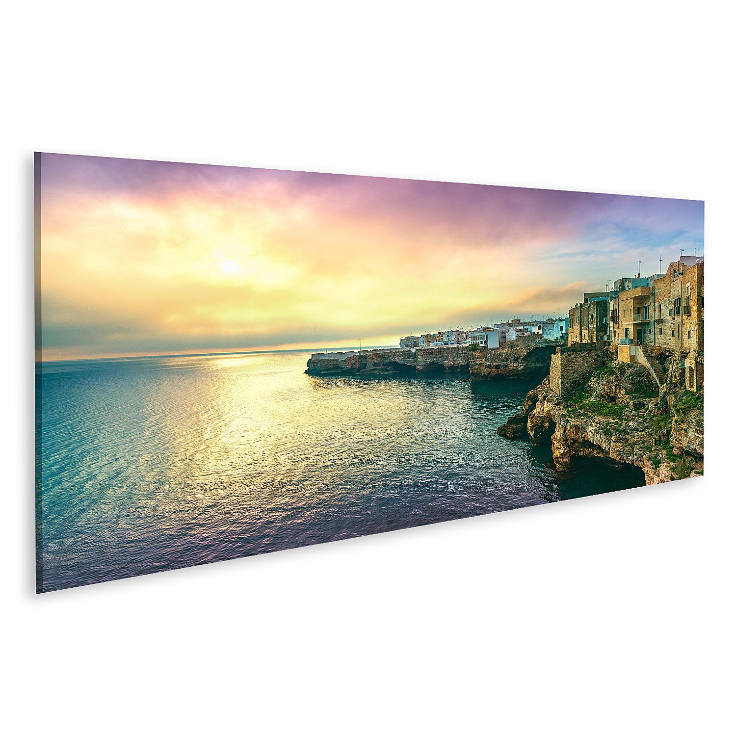islandburner Leinwandbild Polignano Mare Dorf Sonnenaufgang Bari Apulien Italien Felse Bilder