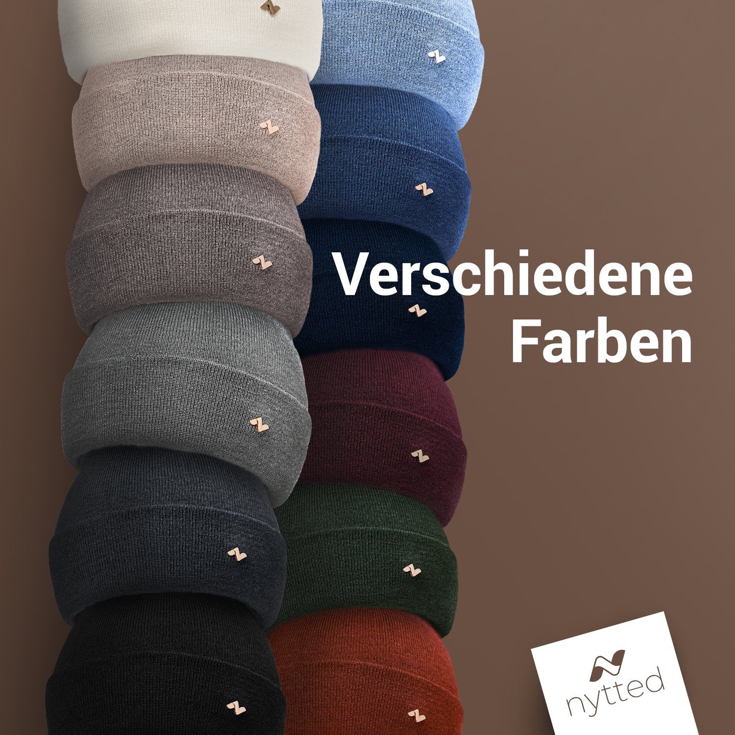 & - Merino-Wolle - Germany Herren NYTTED® Made für 100% - oliv Damen Beanie in Wintermütze