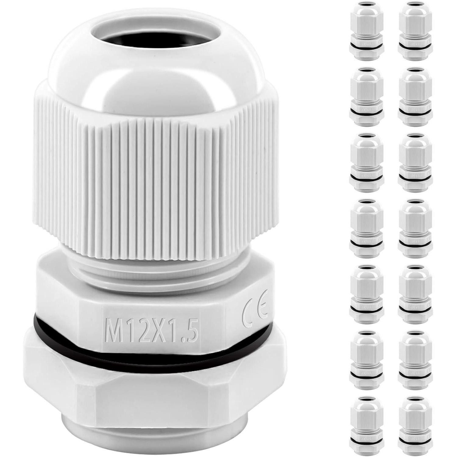 LuxusKollektion Kabeldurchfuhr Kabelverschraubung Nylon IP68 wasserdicht Kabeldurchführung M12 15
