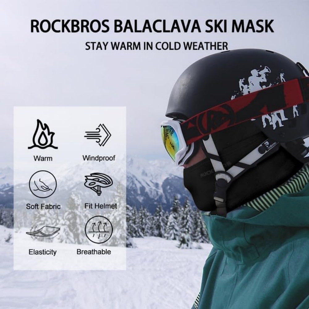 ROCKBROS Sturmhaube Balaclava für Outdoorsports Radfahren Winddicht Warm Gesichtshaube Einheitsgröße Herren/Damen Herbst Winter