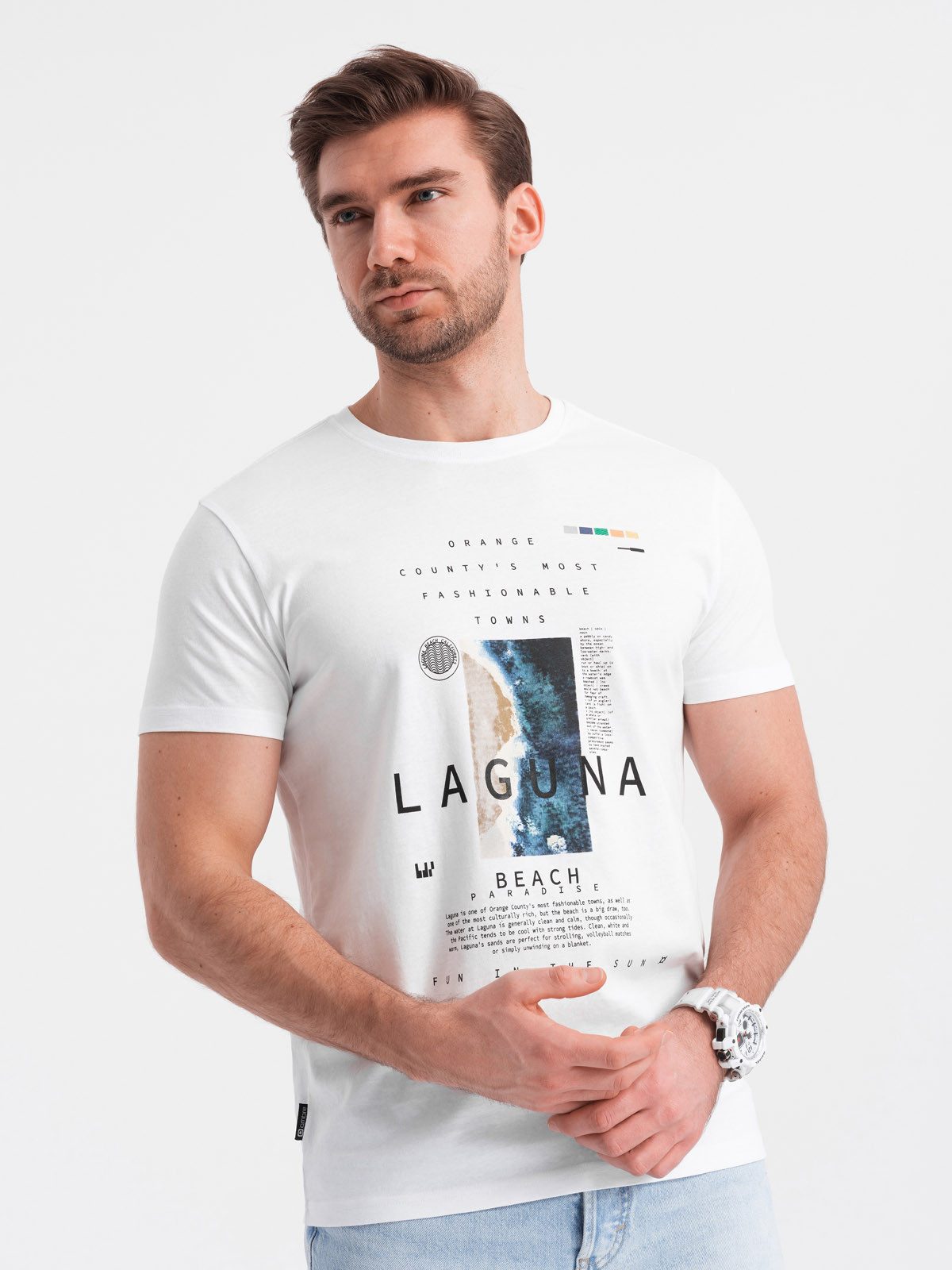 OMBRE Print-Shirt Herren-T-Shirt aus Baumwolle mit Print