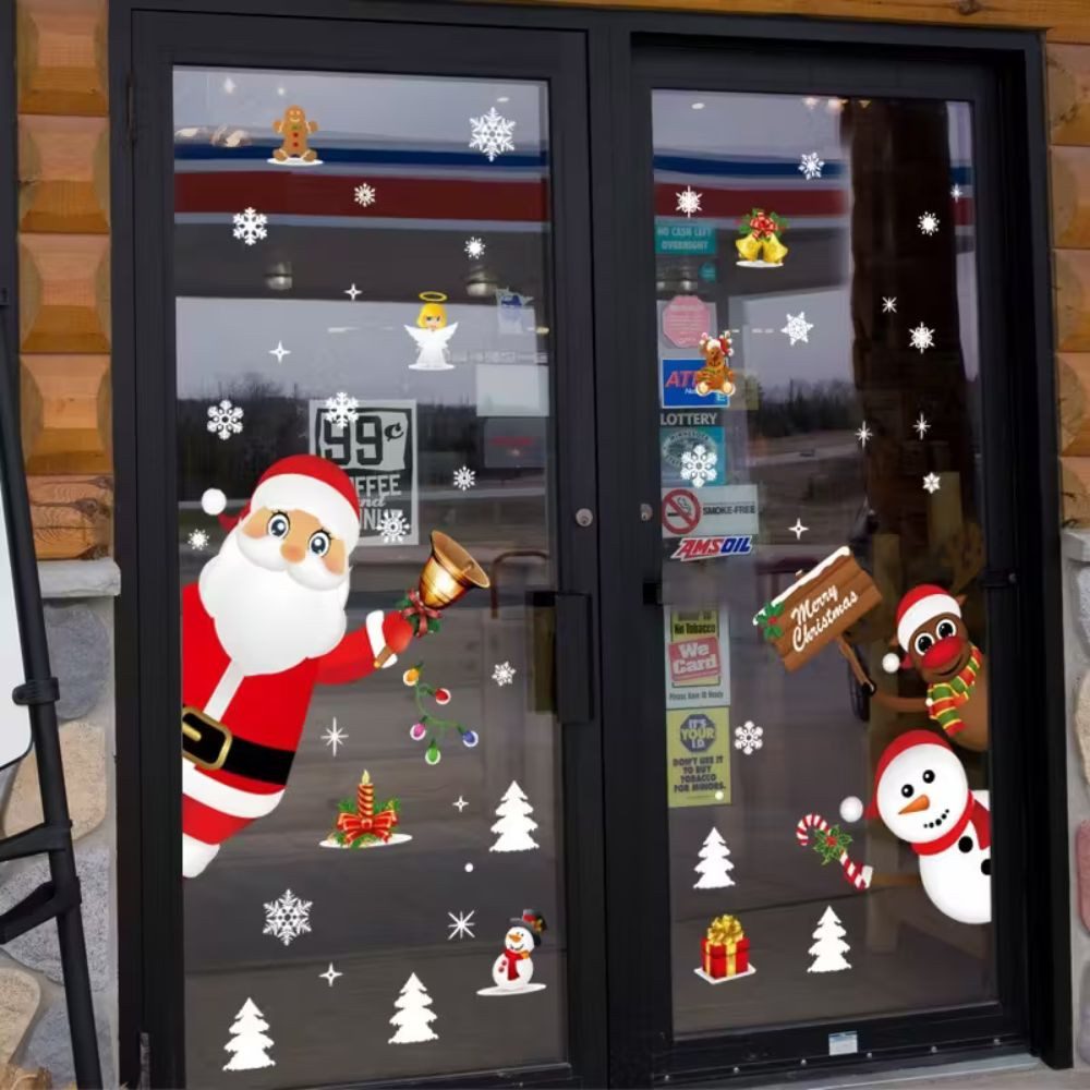 Montegoni Fenstersticker Festliche Fensteraufkleber, Schneeflocken, Fensterbild, Weihnachten, Selbstklebende, doppelseitige Fensterfolien, Weihnachtsmotiv – Bild 4 von 5