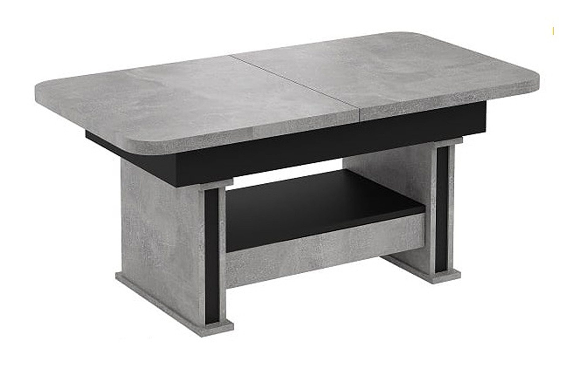 designimpex Couchtisch Design DA-555 höhenverstellbar ausziehbar 120/160/200 cm, Funktionstisch, Wohnzimmertisch, Tisch, Esstisch, Sofatisch, Schublade