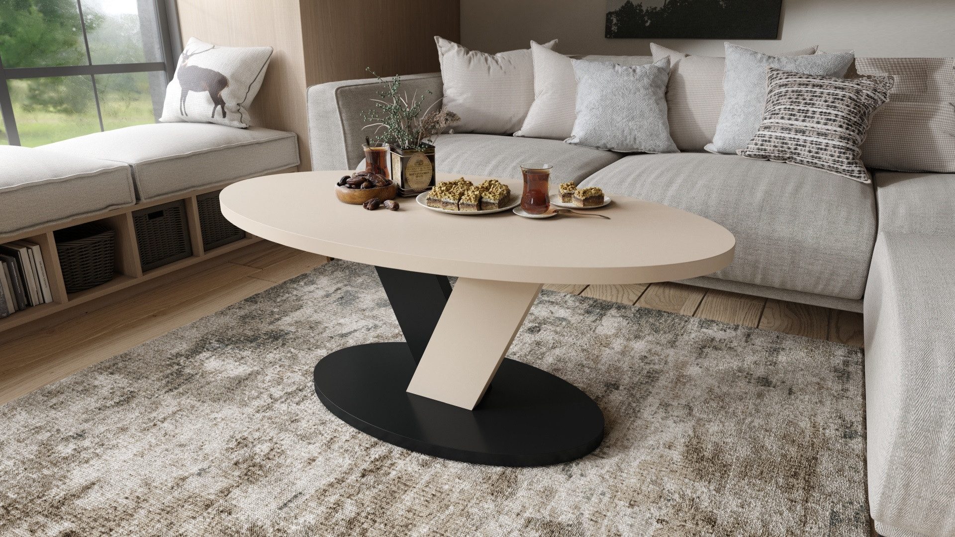designimpex Couchtisch Design Couchtisch Lova oval günstig online kaufen