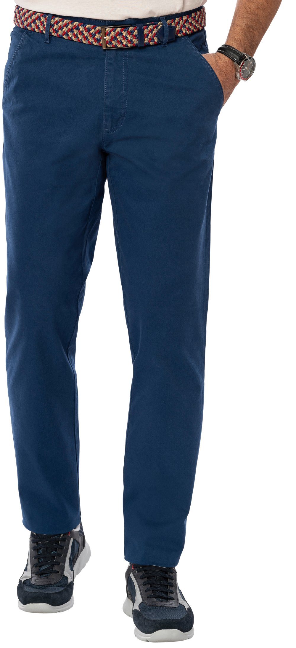 Suprax Chinos in Regular-fit-Passform, im Chino-Stil und mit mehrfarbigem Flechtgürtel