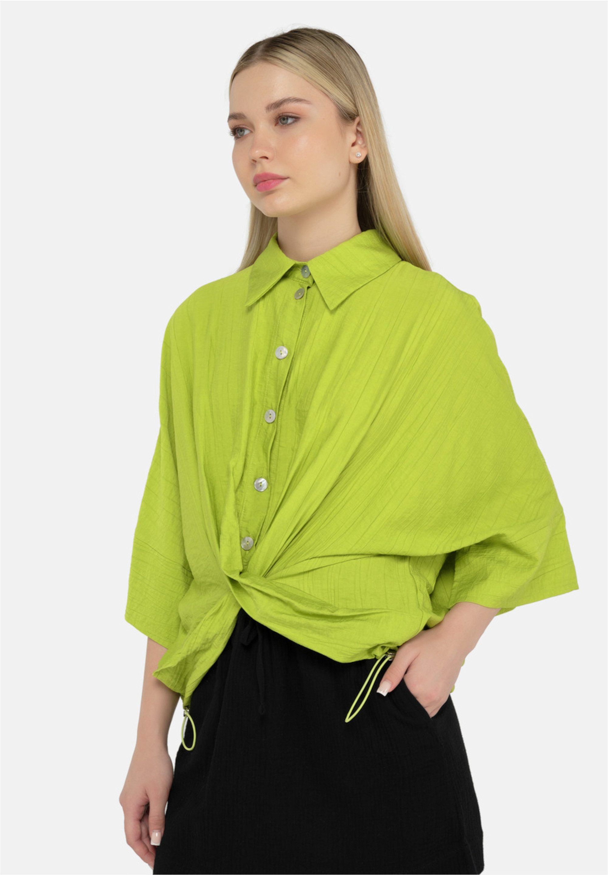 freshlions Klassische Bluse Maya (1-tlg) mit kurzem Schnitt günstig online kaufen