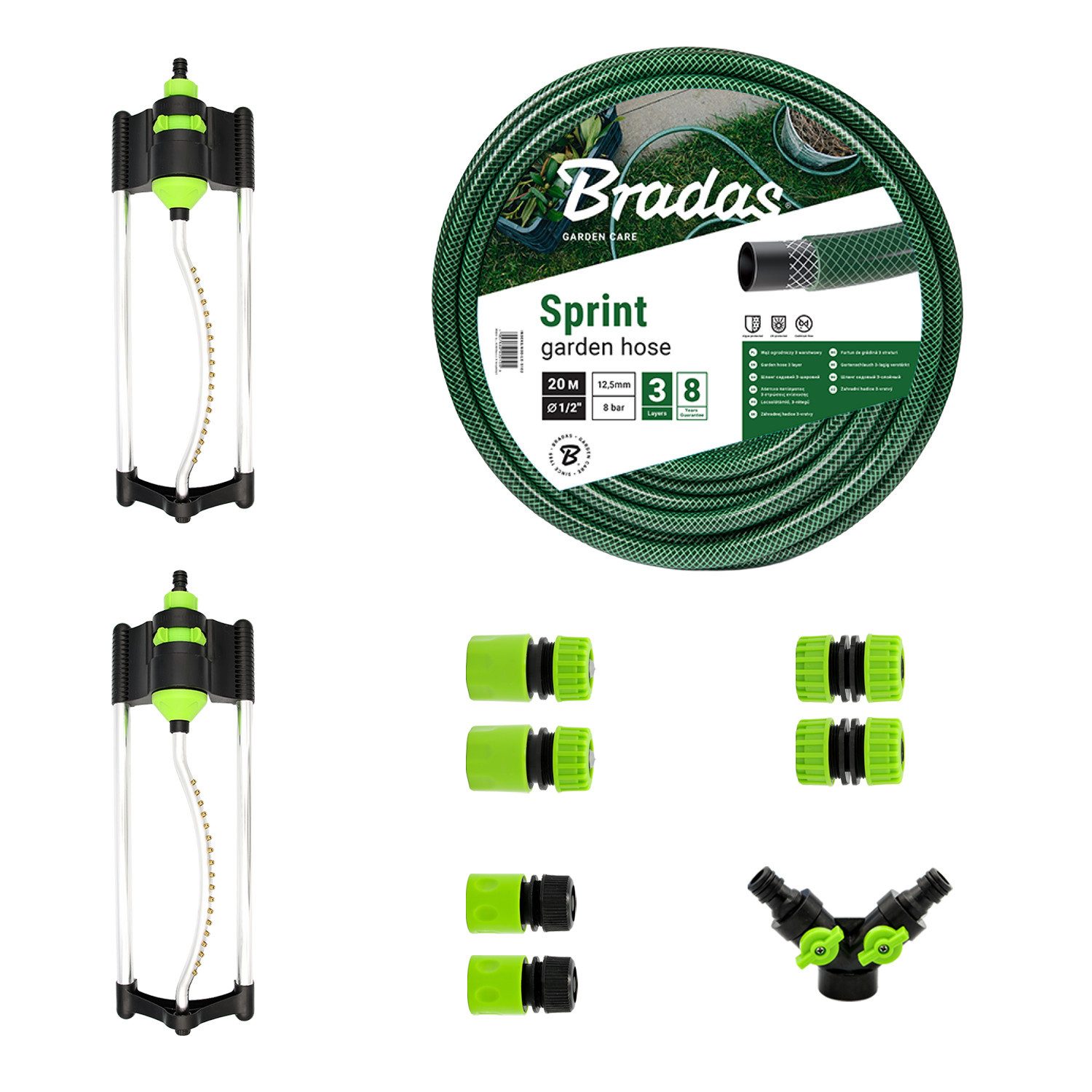 Stabilo Sanitär Gartenschlauch Gartenbewässerungsset 1/2" mit 50m Gartenschlauch und Anschlusszubehör