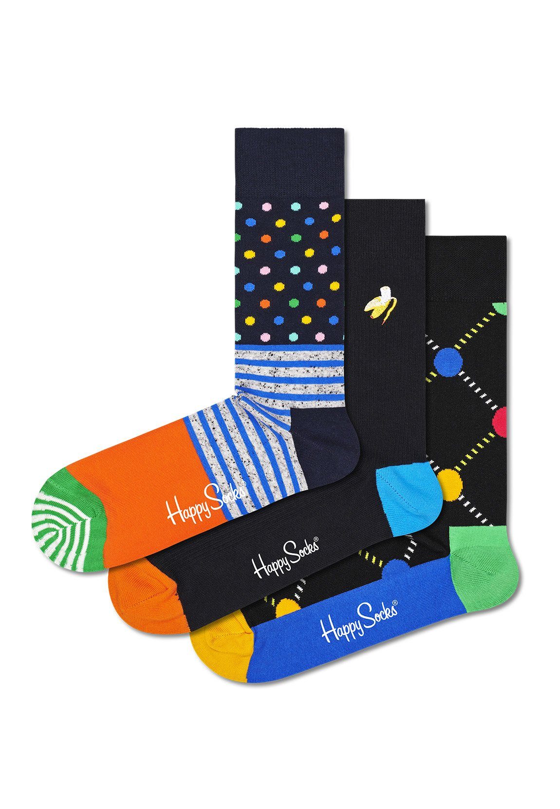 Happy Socks Freizeitsocken Happy Socks CLASSIC SOCKS GIFT SET 3PACK XCSG089300 Mehrfarbig