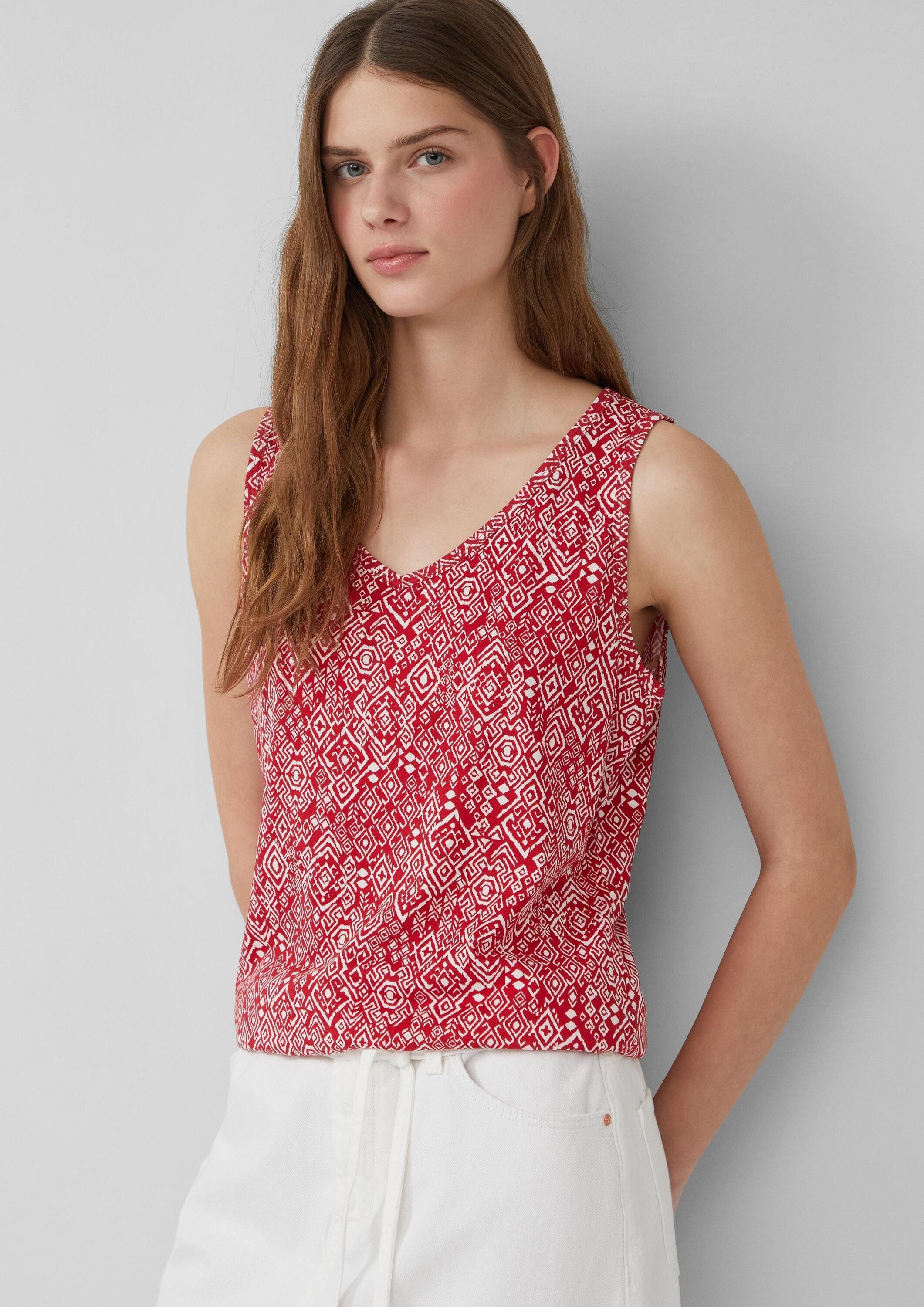 s.Oliver Muscleshirt T-Shirt Jersey-Top mit Cut-out und Schleife günstig online kaufen