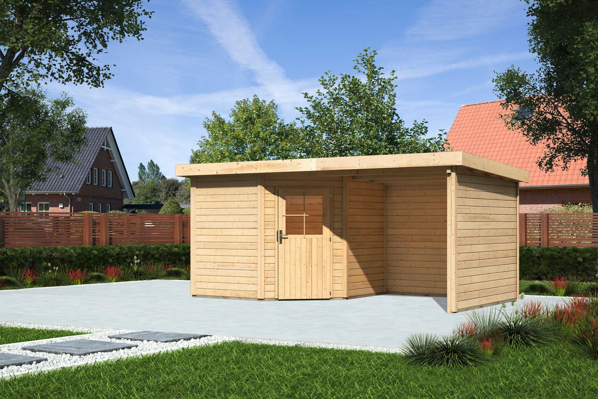 WOODFeeling Gartenhaus Neuruppin 2 SET, BxT 525x273 cm, naturbelassen