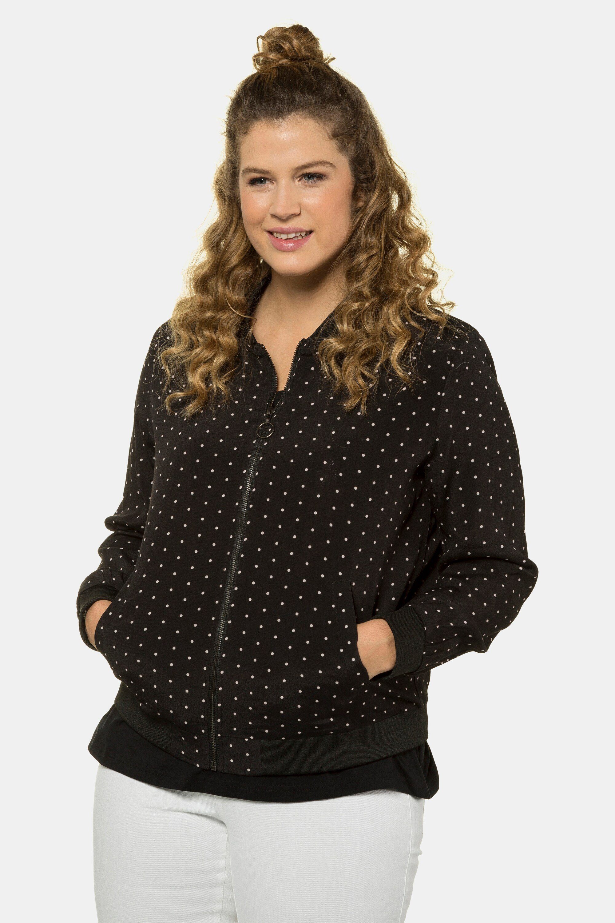 Blouson bis 64 Blouson mit Punkten Collegekragen Zipper