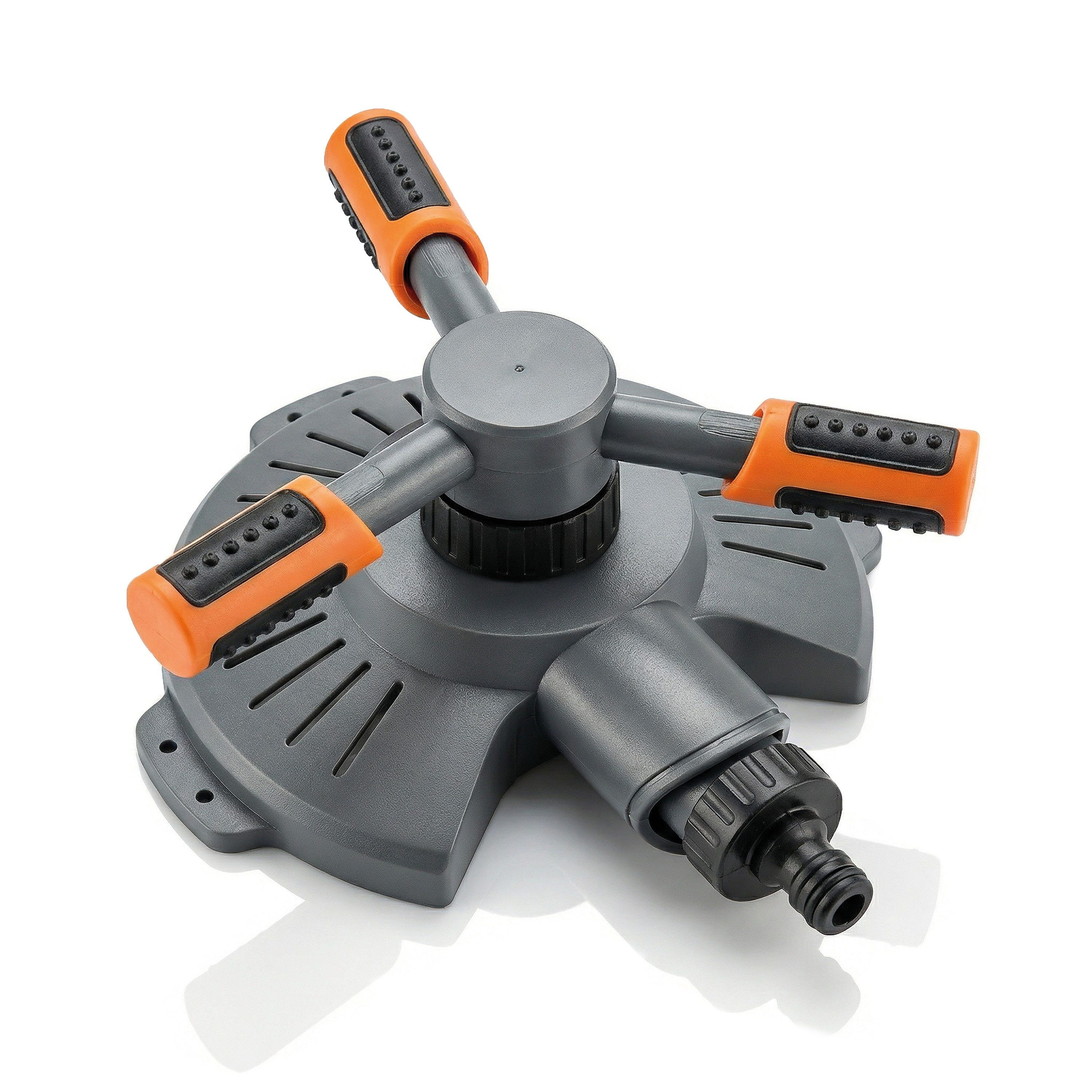 Brandson Kreisregner Garten Sprinkler, 360° Rasensprenger, 3 Arm Rasensnsprikler rotierend, für Flächen bis 110 m², (1-St), Wassersprinkler, Bewässerungssystem, Gardena kompatibel, 3/4 Zoll