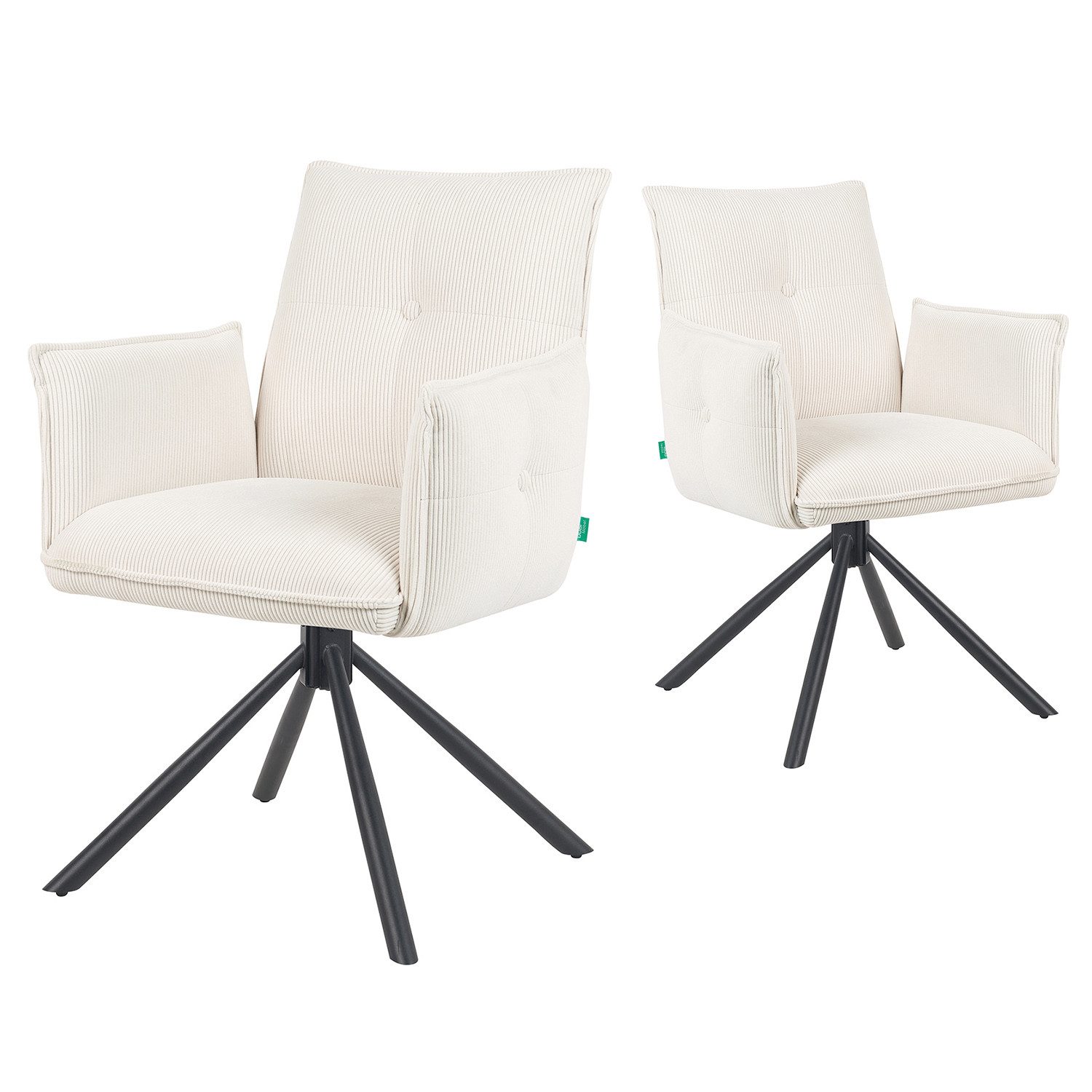 DUBI Möbel Polsterstuhl Mika-Nevio 2er-Set, Federkern, günstig online kaufen