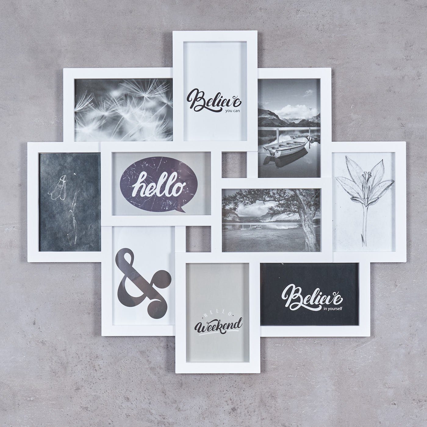 Levandeo® Bilderrahmen Collage, Bilderrahmen Weiß 10 günstig online kaufen
