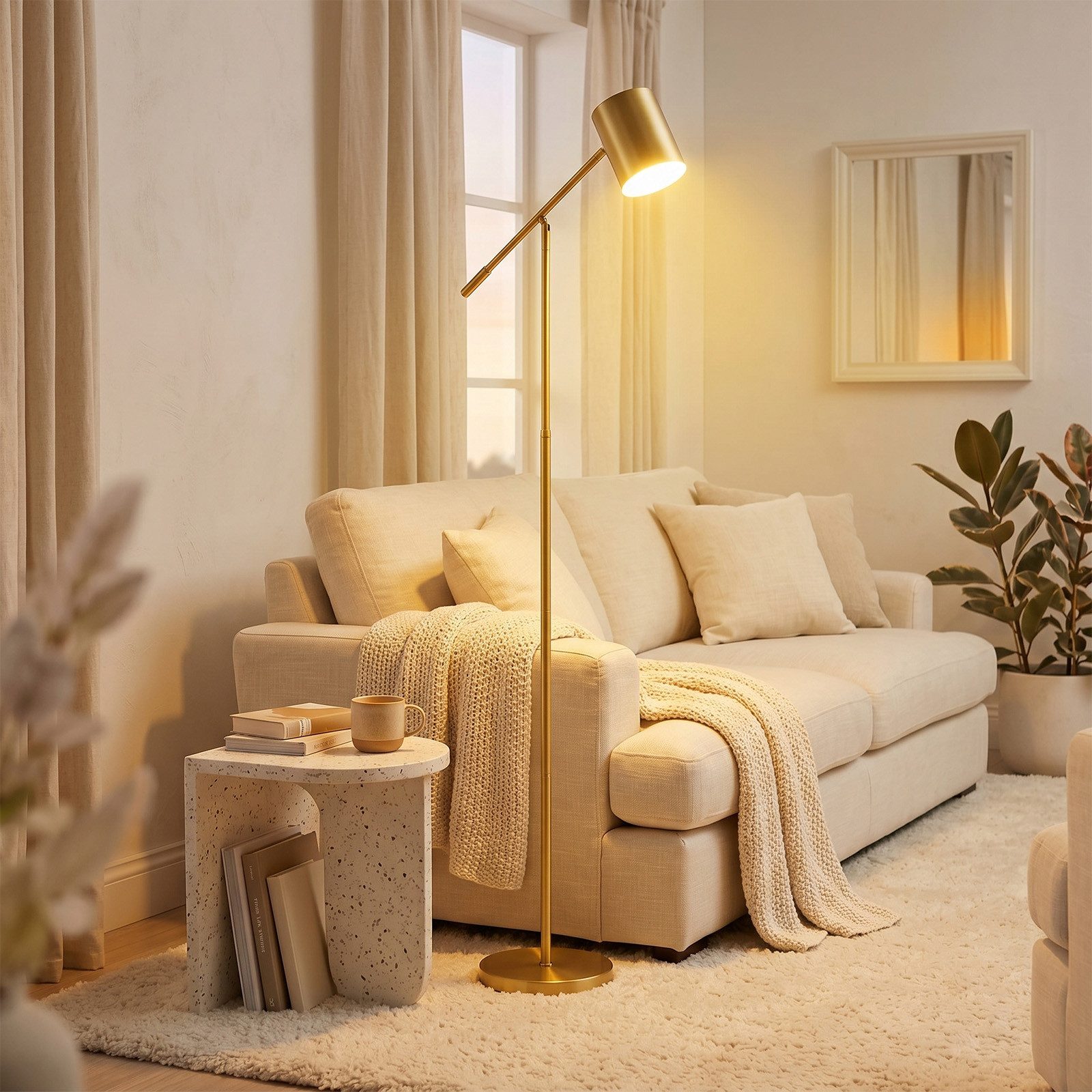 COSTWAY Stehlampe, Standleuchte wohnzimmer, Standlampe mit licht