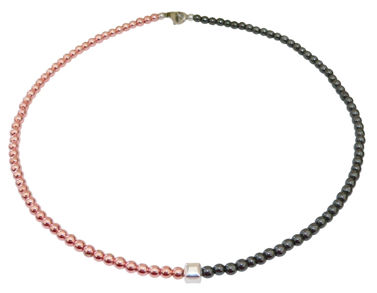 traumschmuck Perlenkette 225a Halskette Collier Hämatit Perlen schwarz rose günstig online kaufen