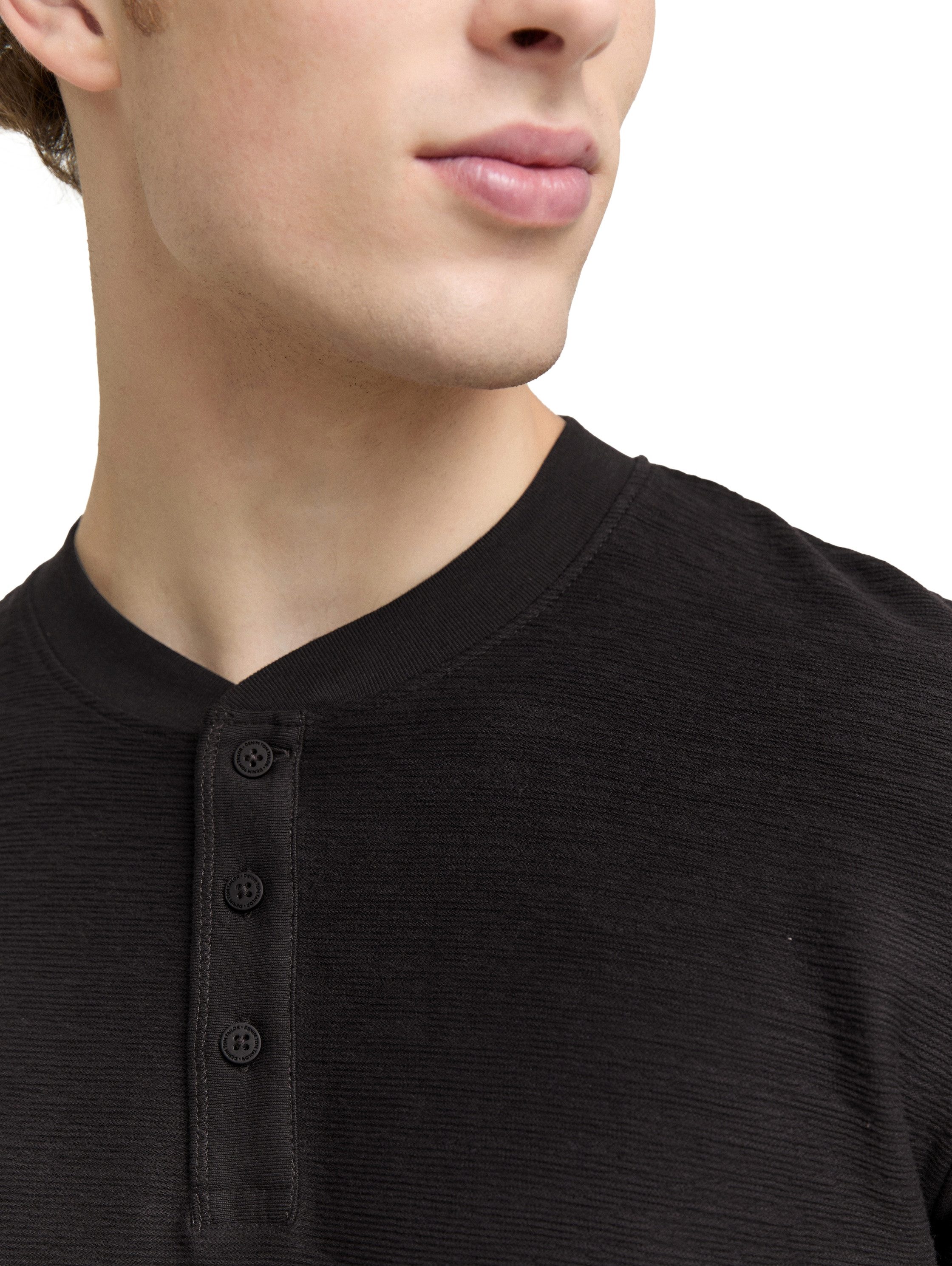 TOM TAILOR Denim Langarmshirt mit Knopfleiste