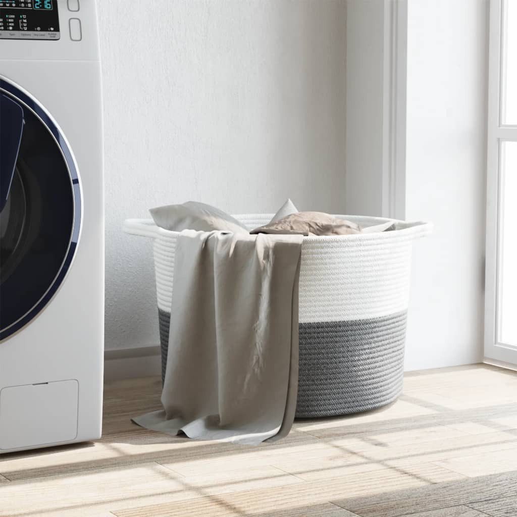 vidaXL Wäschekorb Wäschekorb Grau und Weiß günstig online kaufen