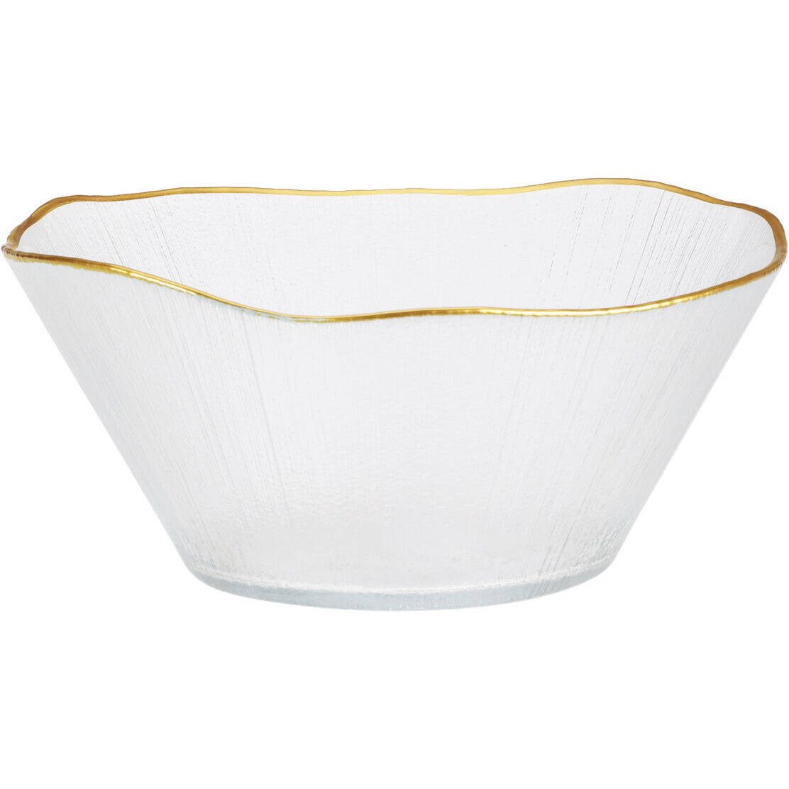 Home & styling collection Schüssel Glas Schale mit goldener Umrandung DATURA, 21 cm, Glas, (1 Stk), mit goldener Umrandung