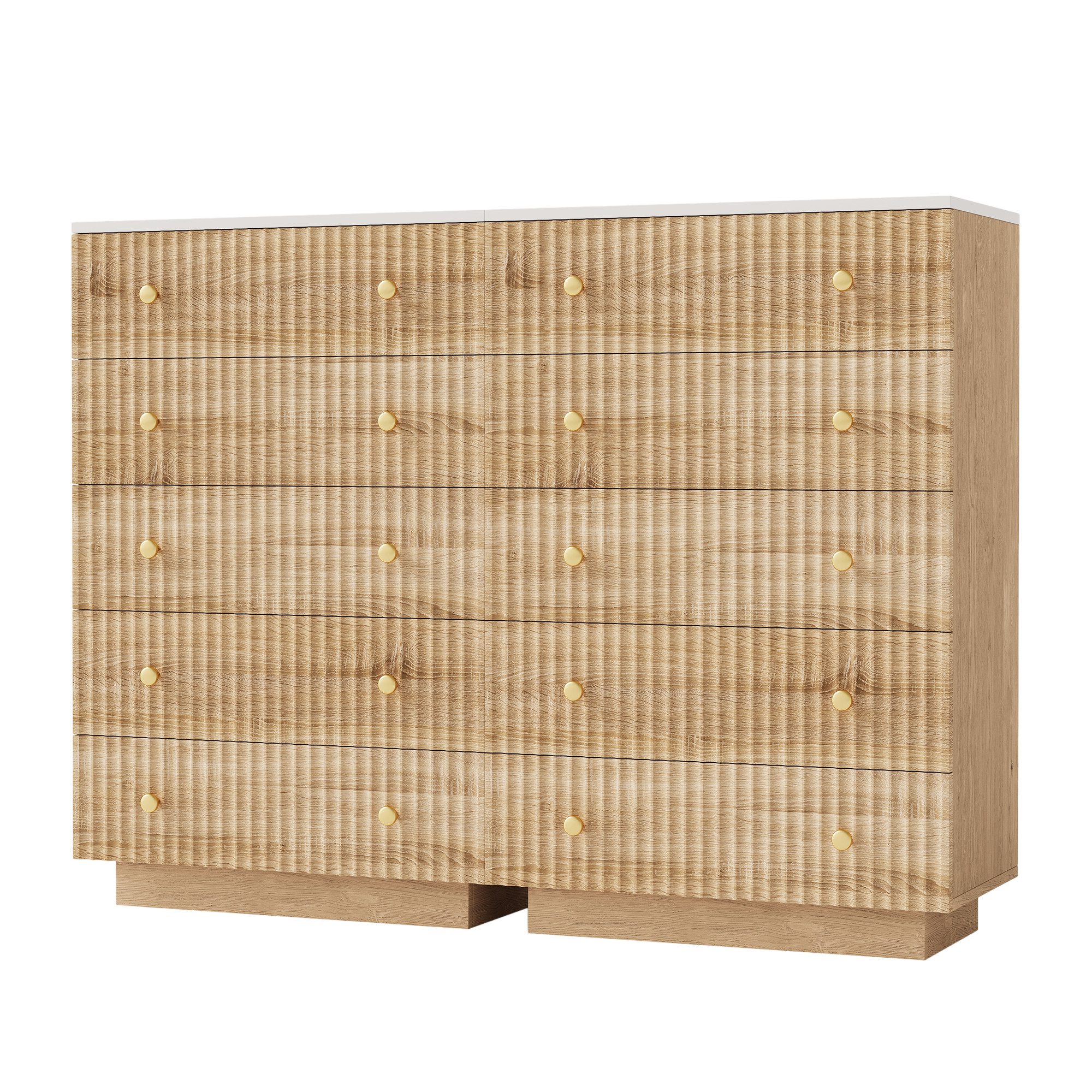 Kommode Highboard mit Metallgriffe
