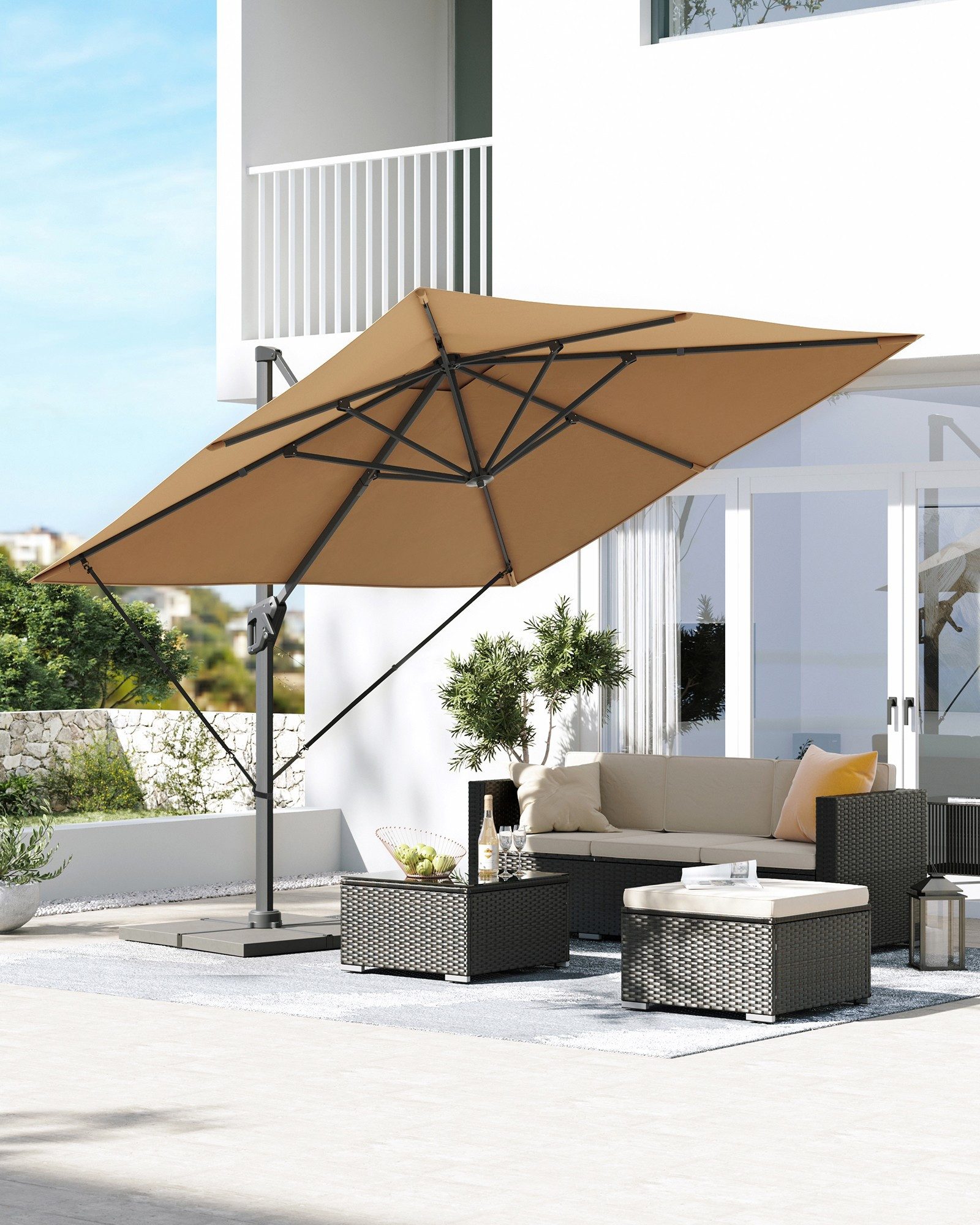 SONGMICS Sonnenschirm, LxB: 290,00x290,00 cm, UPF günstig online kaufen