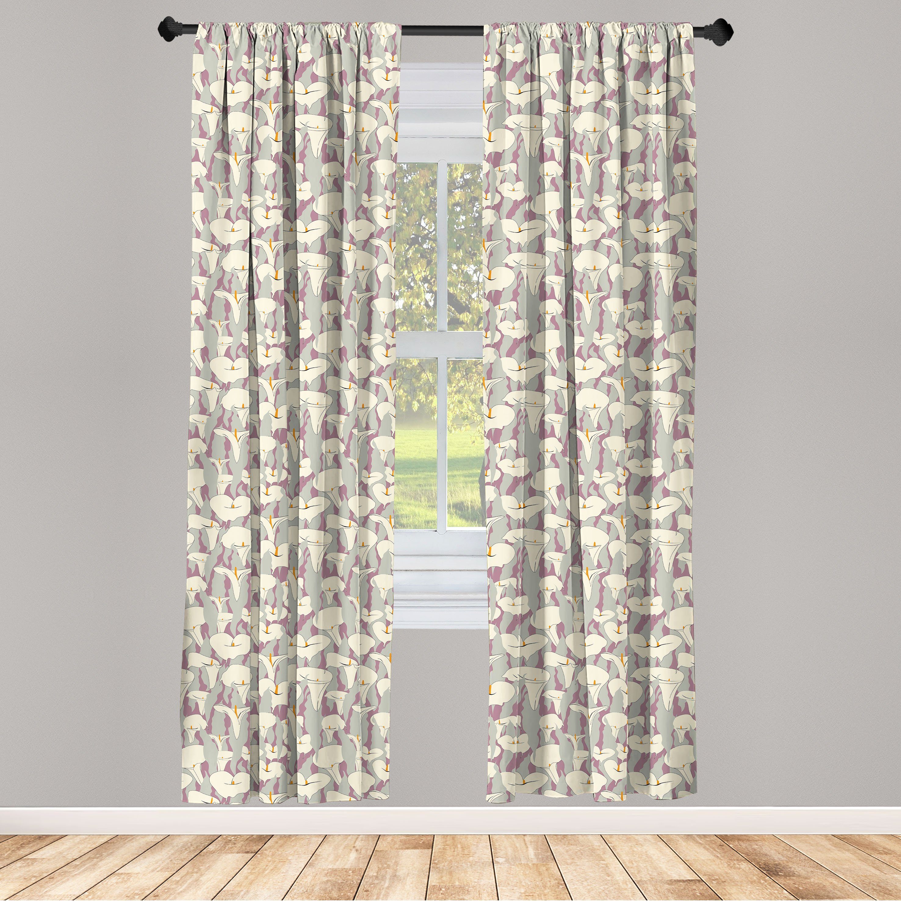 Gardine Vorhang für Microfaser, Dekor, Wohnzimmer Abstrakte Abakuhaus, Schlafzimmer Calla-Lilie Blumen