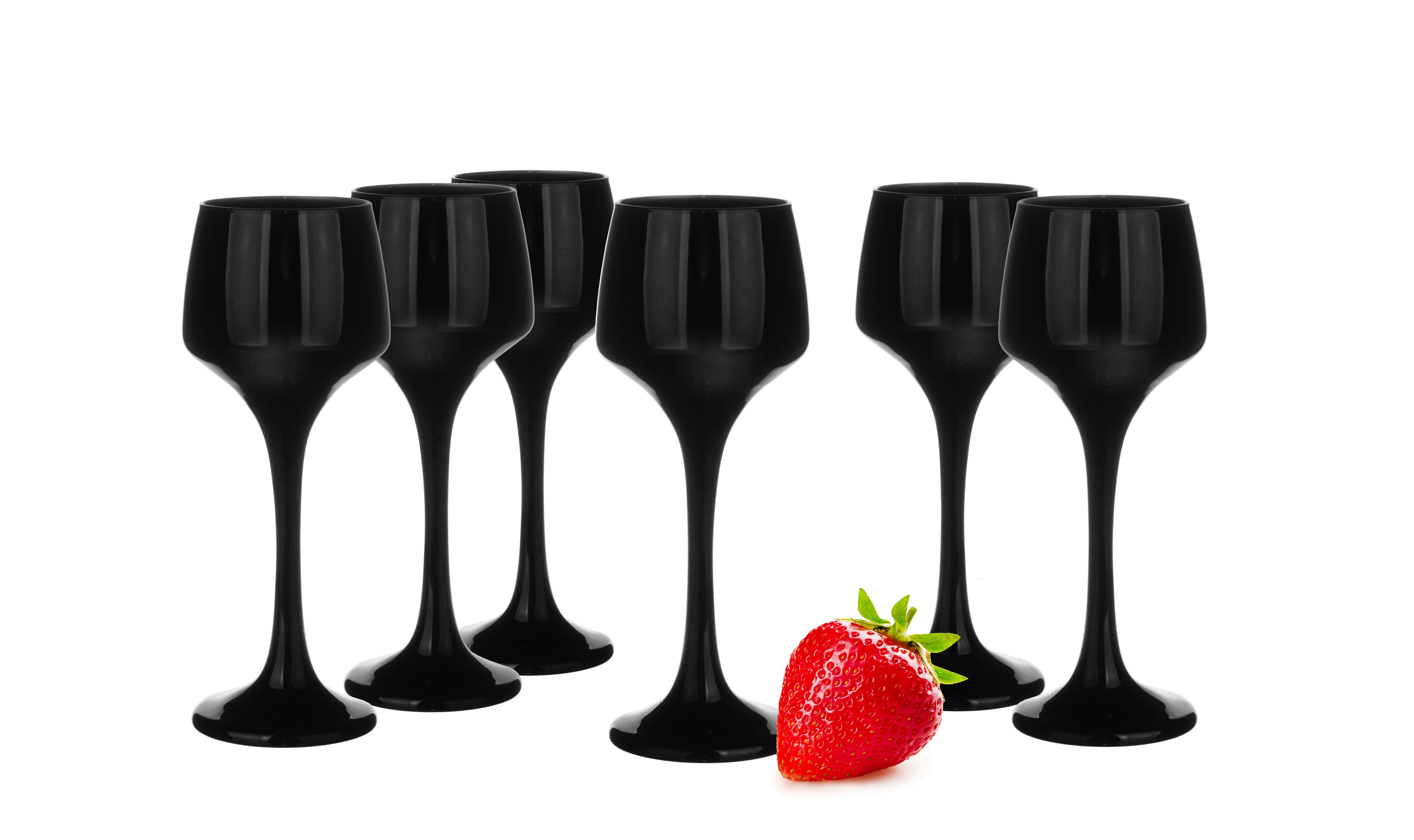 Likörglas 6 schwarze Likörgläser 75ml Schnapsgläser Aperitif Shots Obstlerglas