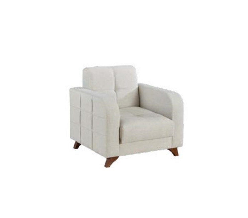 JVmoebel Sessel Sitzer Möbel Stoff Luxus Weiß Textil Neu 1 Klassische Sessel Designer