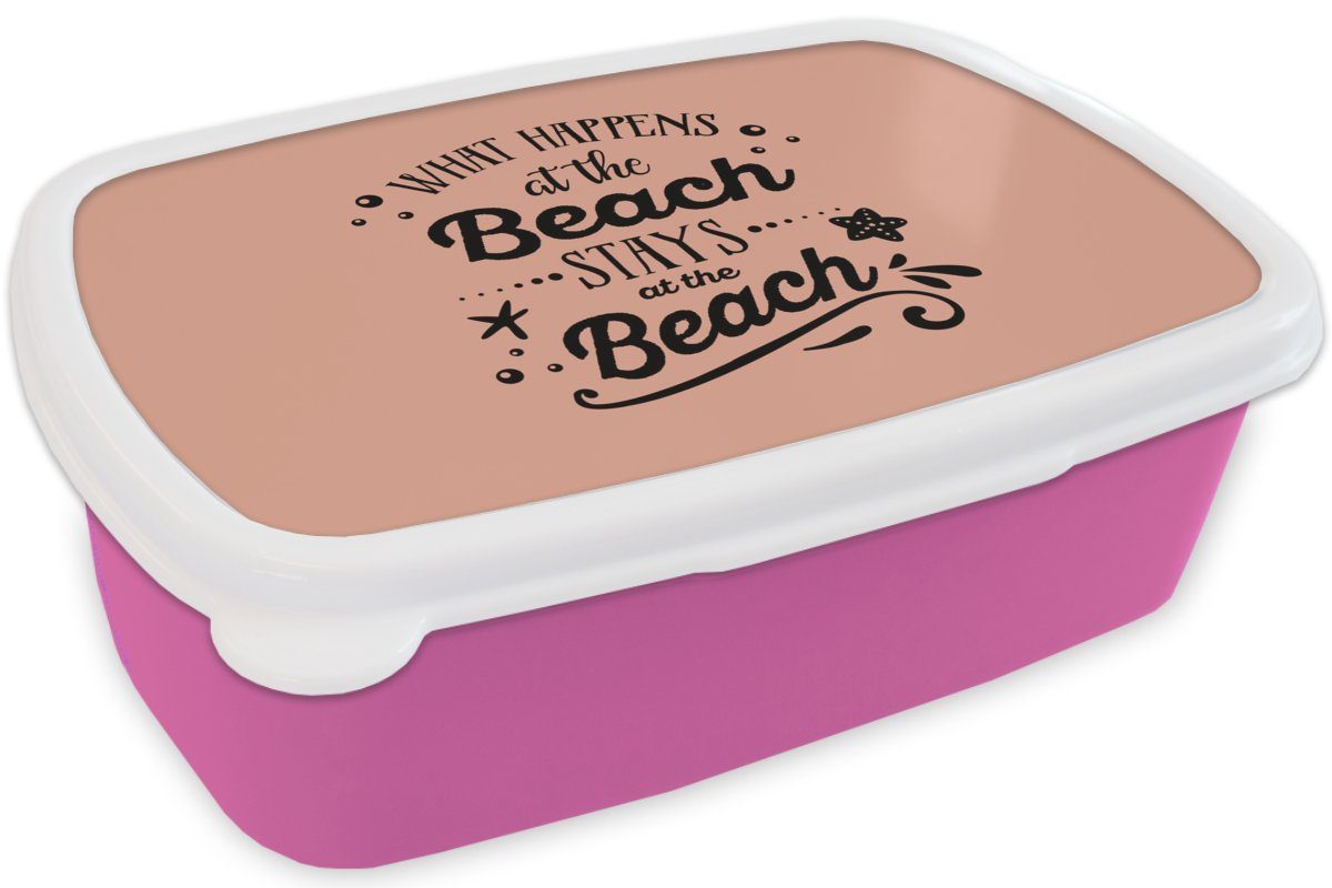 Zitate Snackbox, Lunchbox Brotdose (2-tlg), Erwachsene, für - Brotbox Kunststoff Kunststoff, Mädchen, Kinder, - MuchoWow Seestern, rosa Sommer