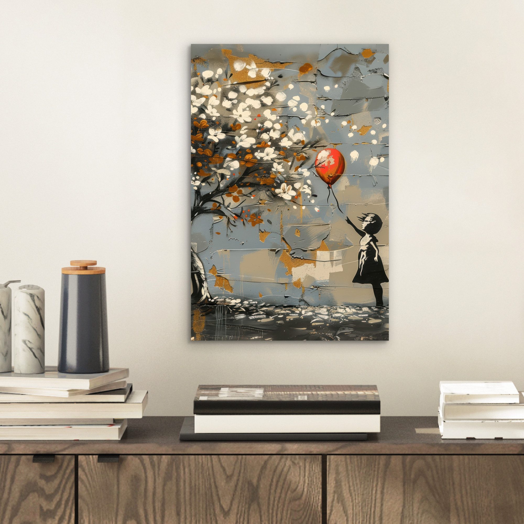 MuchoWow Metallbild Baum - Graffiti - günstig online kaufen