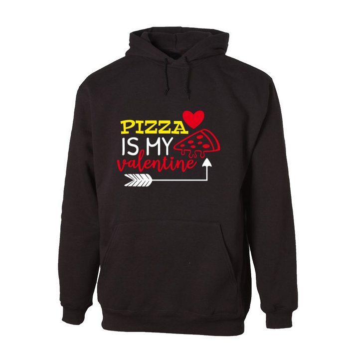 G-graphics Hoodie Pizza is my Valentine mit trendigem Frontprint Aufdruck auf der Vorderseite Spruch/Sprüche/Print/Motiv für jung & alt
