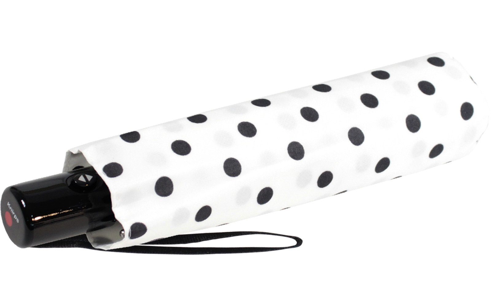 Knirps® Taschenregenschirm Slim Duomatic mit Auf-Zu-Automatik - Polka Dots, immer mit dabei, passt in jede Tasche – Bild 5 von 5