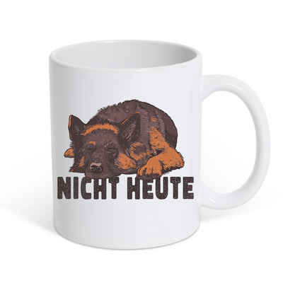 Youth Designz Tasse Hund Nicht Heute Schäferhund Kaffeetasse Geschenk, Keramik, mit lustigem Spruch