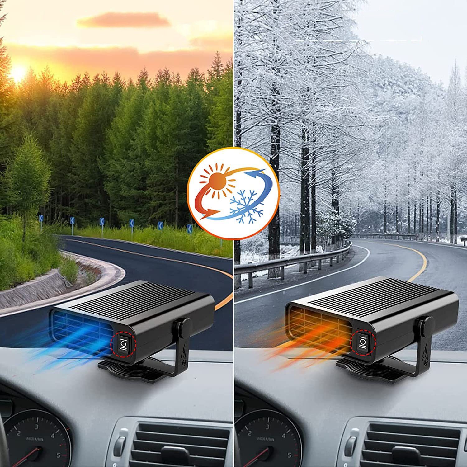 GelldG Heizgerät Tragbare Autoheizung, 1 Heizung in Auto & Kühlventilator 2