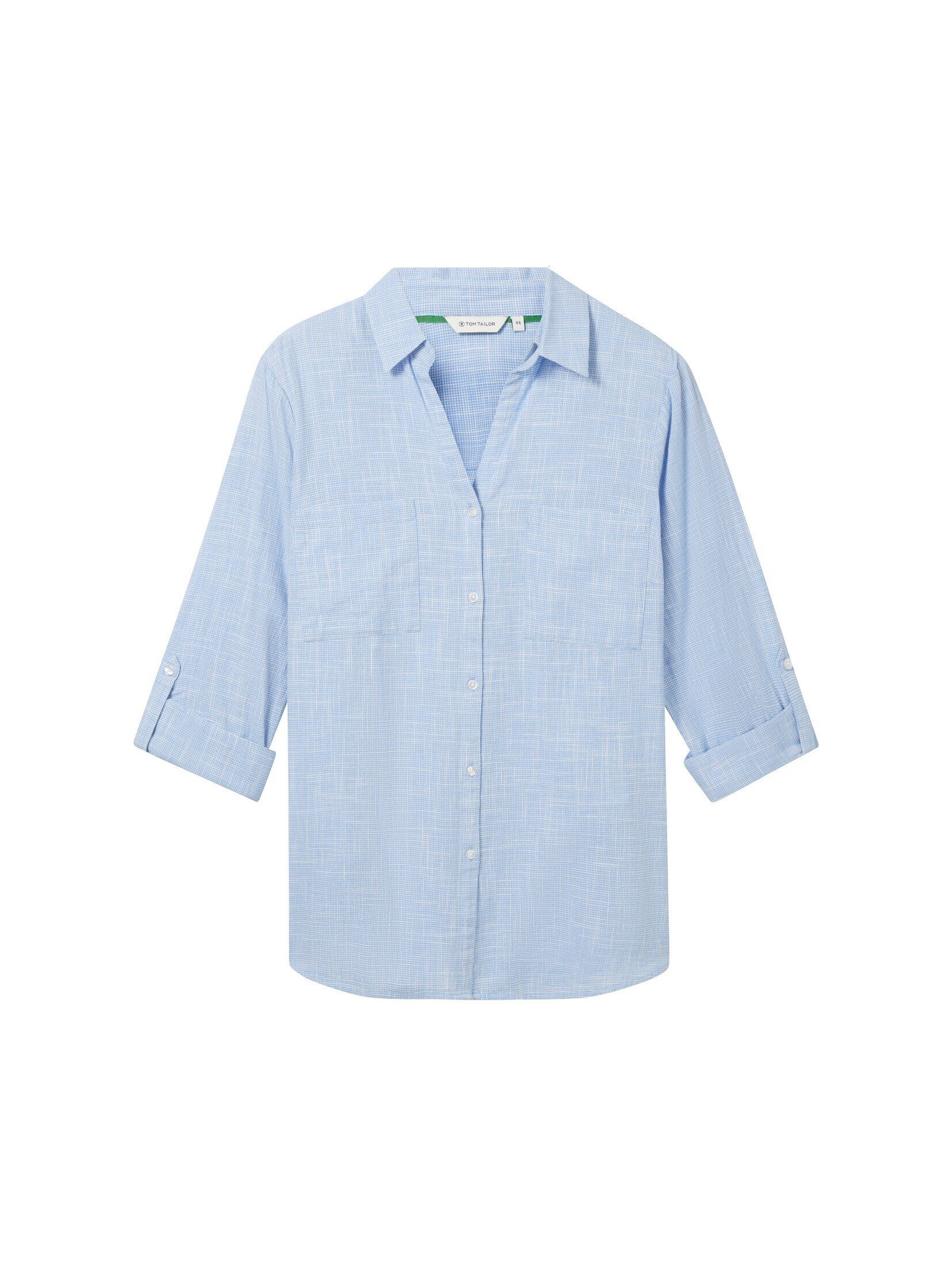 TOM TAILOR PLUS Langarmbluse Blusen & Shirts Plus Size - Bluse mit Brusttas günstig online kaufen