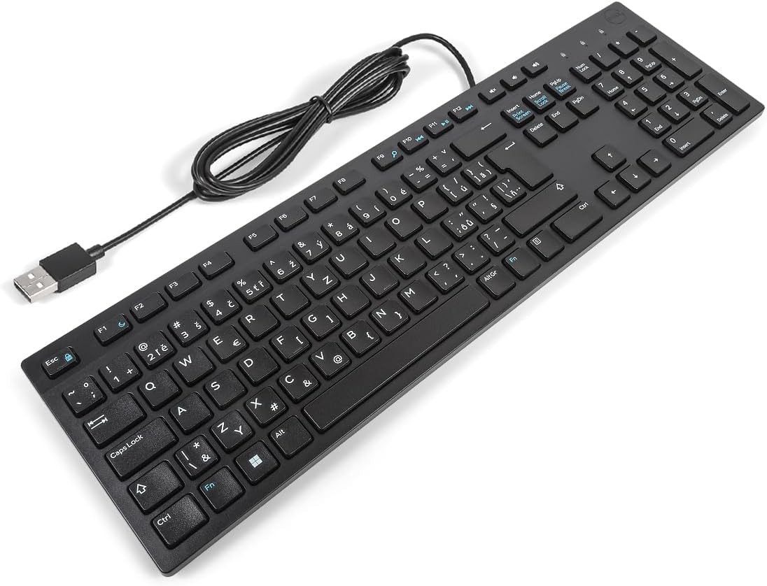 Dell Dell Kabelgebundene Tastatur KB216 CZECH/SLOVAK/CSK Slim Schwarz NEU Slimline-Tastatur (Slim)
